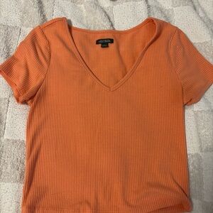 Wild Fable Bright Orange V-Neck Tee
